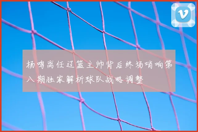 杨鸣离任辽篮主帅背后终场哨响第八期独家解析球队战略调整